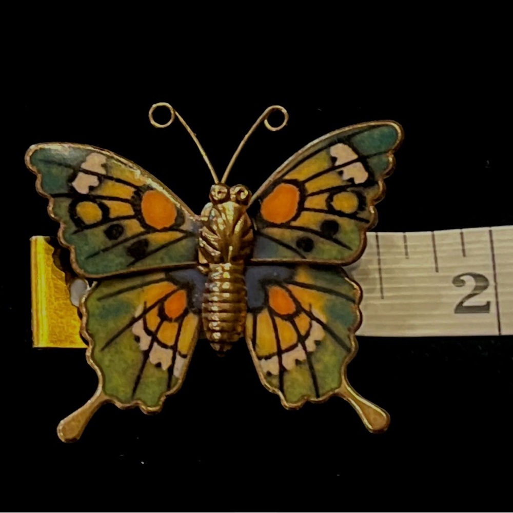 Vintage Multicolor Butterfly Brooch - Picture 5 of 6